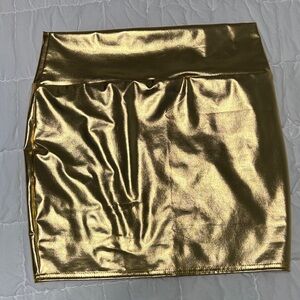 Lustrous Gold Mini Skirt